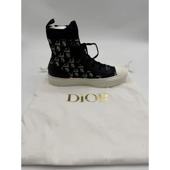 New! Christian Dior Walk'n'Dior ObliqueTechnical Sneakers Deep Blue Size 39.5 - Picture 4 of 9